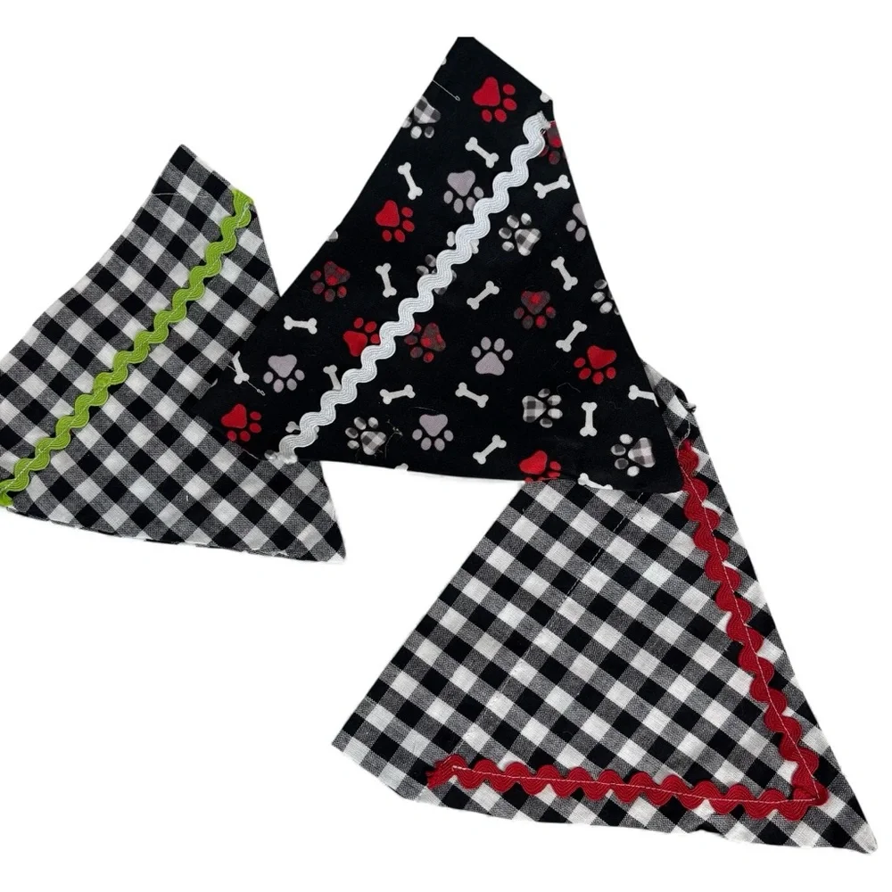 Handmade‎ Christmas Dog Collar Bandanas Set of 3 – Size Small 8